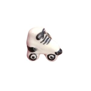 Vintage Black and White Roller Skate Brooch